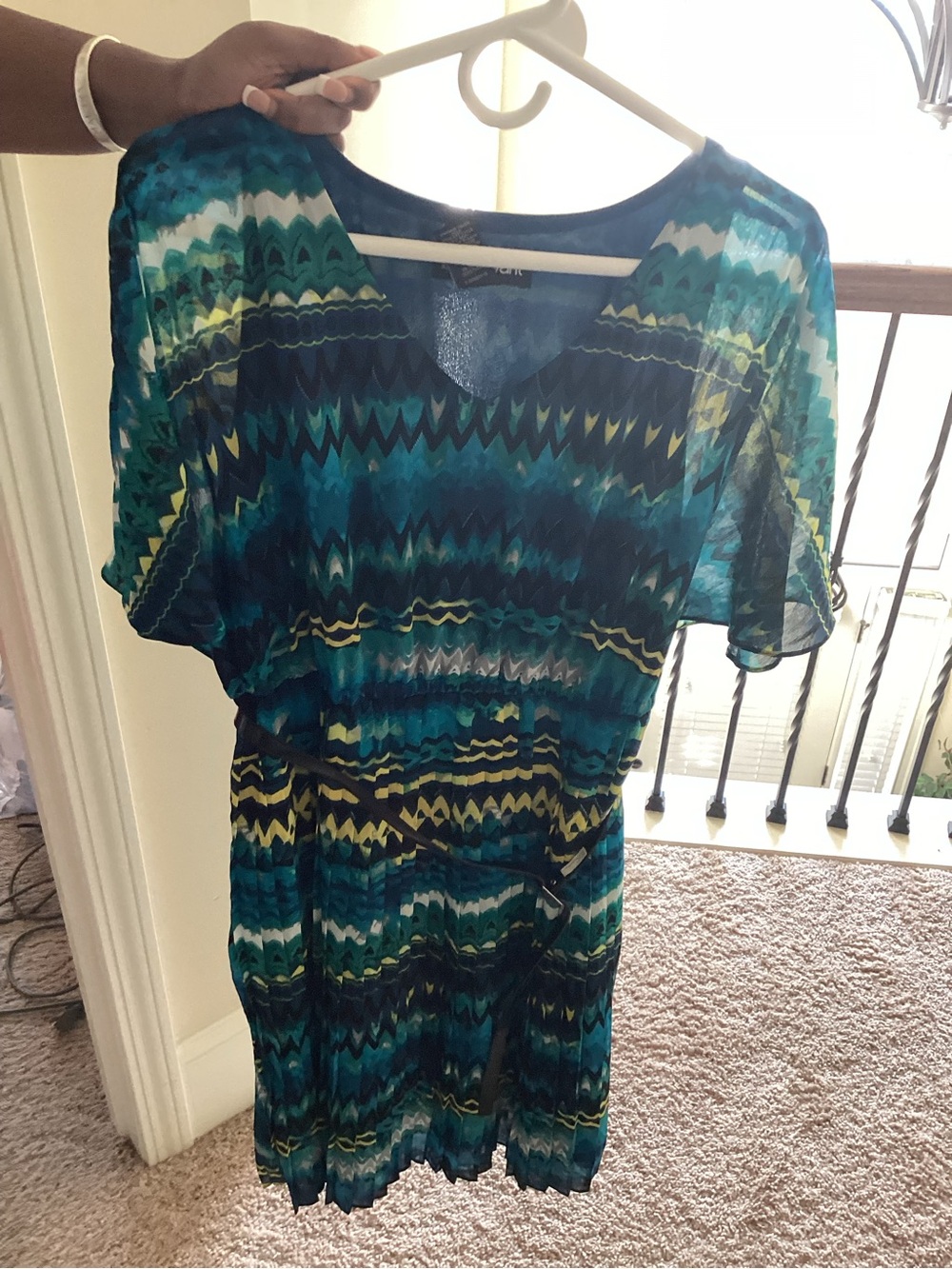 Lane Bryant Teal and Blue pleated dress Size 14/16 EUC - Picture 3 of 3